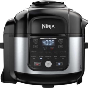 Ninja OS301/FD305CO Foodi - Olla a presión 10 en 1 y freidora de aire con estante anidable, capacidad de 6.5 cuartos de galón y un acabado inoxidable (renovado)