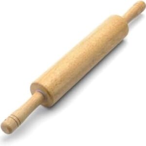 FARBERWARE Rodillo clásico de madera, rodillo de masa de madera dura de 18 pulgadas para hornear pizza, pasteles, pastelería y galletas, asas ergonómicas, esencial para la cocina