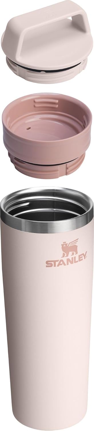 STANLEY Cafe To Go Taza de Viaje de 20 oz | Tapa Antiderrames de Dos Partes para Beber | Vaso Térmico para Café, Té y Bebidas | Taza de Café Aislada de Acero Inoxidable | Sin BPA | Cuarzo Rosa - Image 4