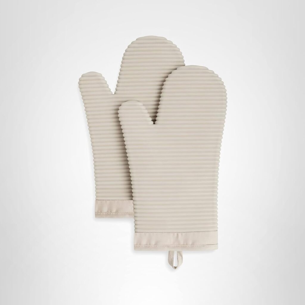 KITCHENAID Juego de 2 guantes de horno de silicona suave acanalados, 7.5 x 13 pulgadas, batido