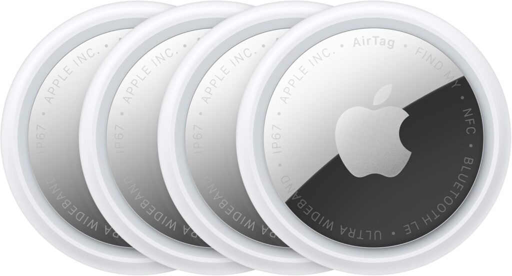 Apple AirTag (2ª generación) - Pack de 4: Rastreador para llavero, billetera y más; localizador con sonido; configuración simple con un toque en iPhone o iPad; buscador de llaves con hasta 1.5 veces