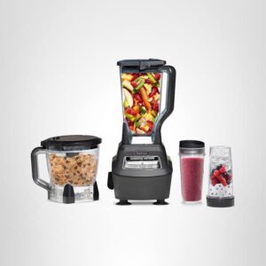 Ninja Mega Kitchen System, 1500 W, licuadora de tamaño completo de 72 onzas y procesador de alimentos de 8 tazas con (2) tazas para llevar de 16 onzas, tecnología de trituración total, batidos