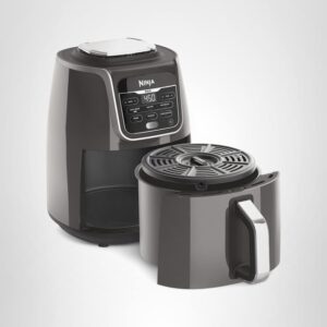 Freidora de aire Ninja AF161 Max XL que cocina, cruje, asa, hornea, recalent, deshidrata, con capacidad de 5.2 litros y acabado de alto brillo, gris