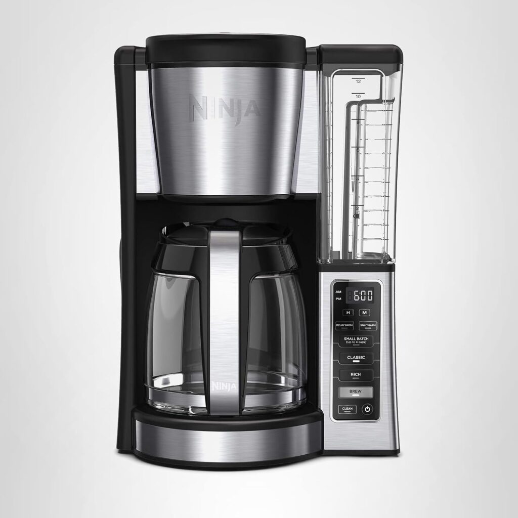Ninja Cafetera programable CE251 de 12 tazas, 60 onzas, negro/acero inoxidable (renovado)