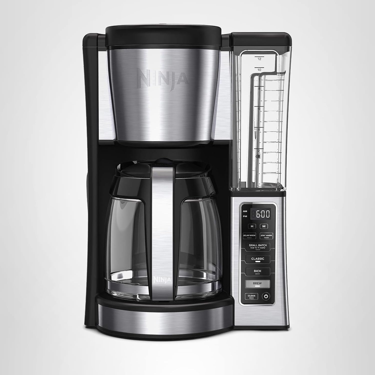 Ninja Cafetera programable CE251 de 12 tazas, 60 onzas, negro/acero inoxidable (renovado)