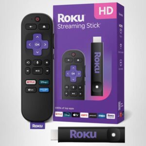 Roku Streaming Stick HD 2025 — Dispositivo de transmisión HD para TV con control remoto de voz Roku, TV gratis y en vivo