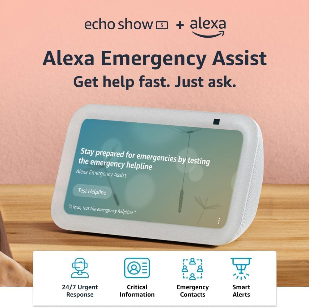 Amazon Echo Show 5 (modelo más reciente), Pantalla inteligente con 2x bajo y sonido claro, Carbón - Image 3