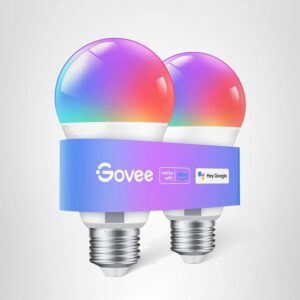 Govee 2 bombillas LED RGBWW inteligentes que cambian de color, 30 escenas dinámicas, sincronización musical, 16 millones de colores, con wifi y Bluetooth, compatibles con Alexa y Google Assistant