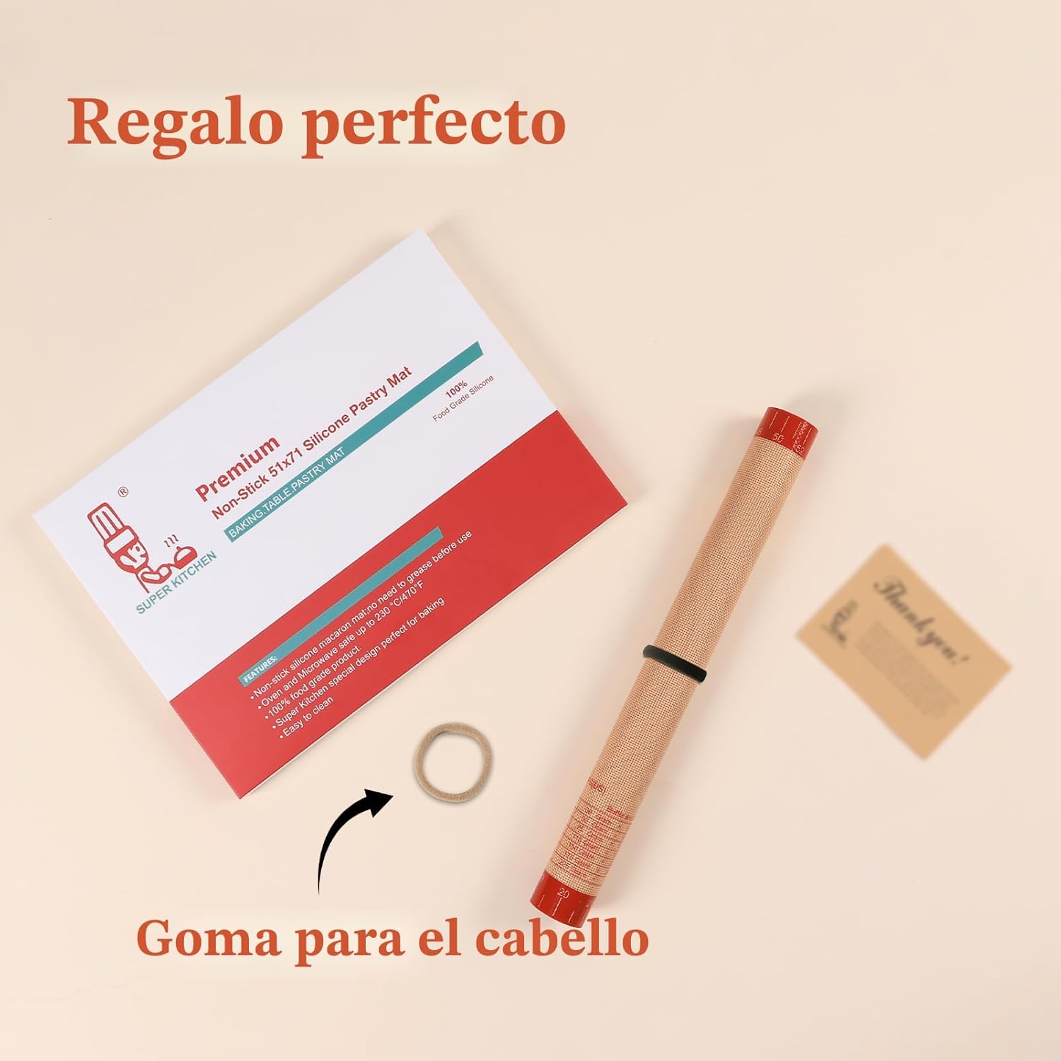Tapete de Silicona Antideslizante para Pastelería Extra Grande con Medidas de 28'' por 20'' para Tapete de Horneado de Silicona, Mostrador, Enrollado de Masa, Forro de Horno, Fondant/Masa de Pastel de - Image 7