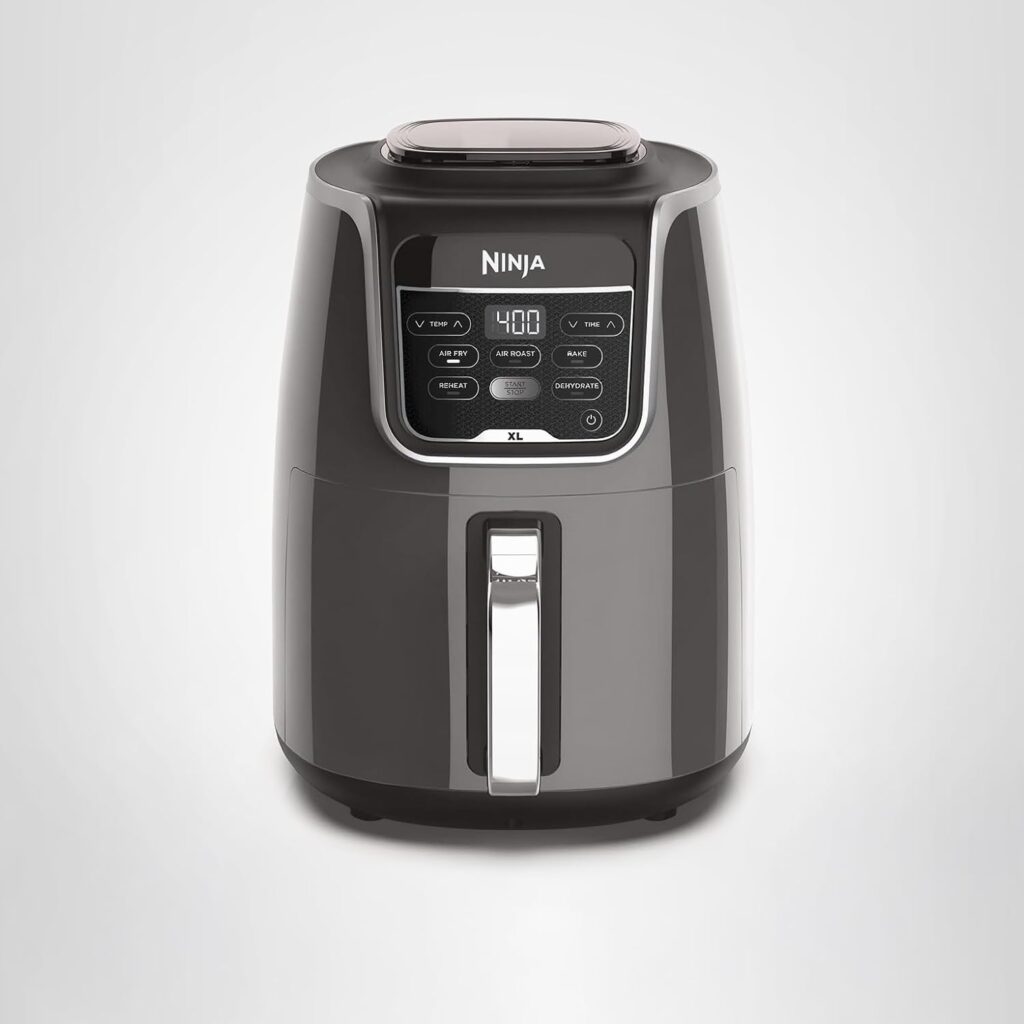 Ninja Freidora de aire XL | Capacidad de 5.5 cuartos de galón para 3 libras de alas | Freír al aire 5 en 1, asar, hornear, recalentar y deshidratar | Temperatura máxima de 400 °F | 1750 vatios | Con