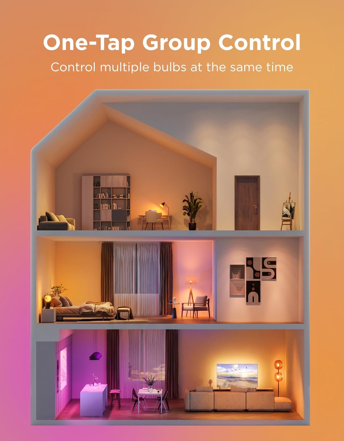 Govee 2 bombillas LED RGBWW inteligentes que cambian de color, 30 escenas dinámicas, sincronización musical, 16 millones de colores, con wifi y Bluetooth, compatibles con Alexa y Google Assistant - Image 8