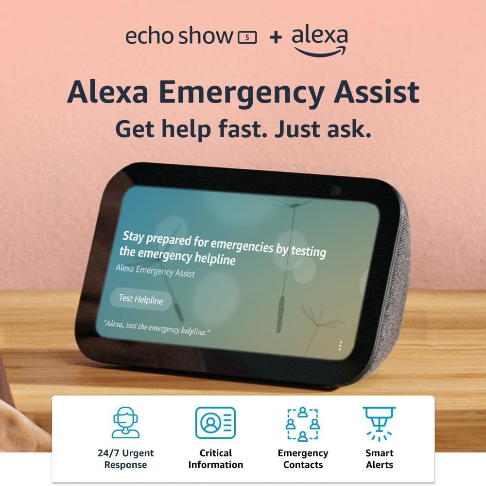 Amazon Echo Show 5 (modelo más reciente), Pantalla inteligente con 2x bajo y sonido claro, Carbón - Image 4