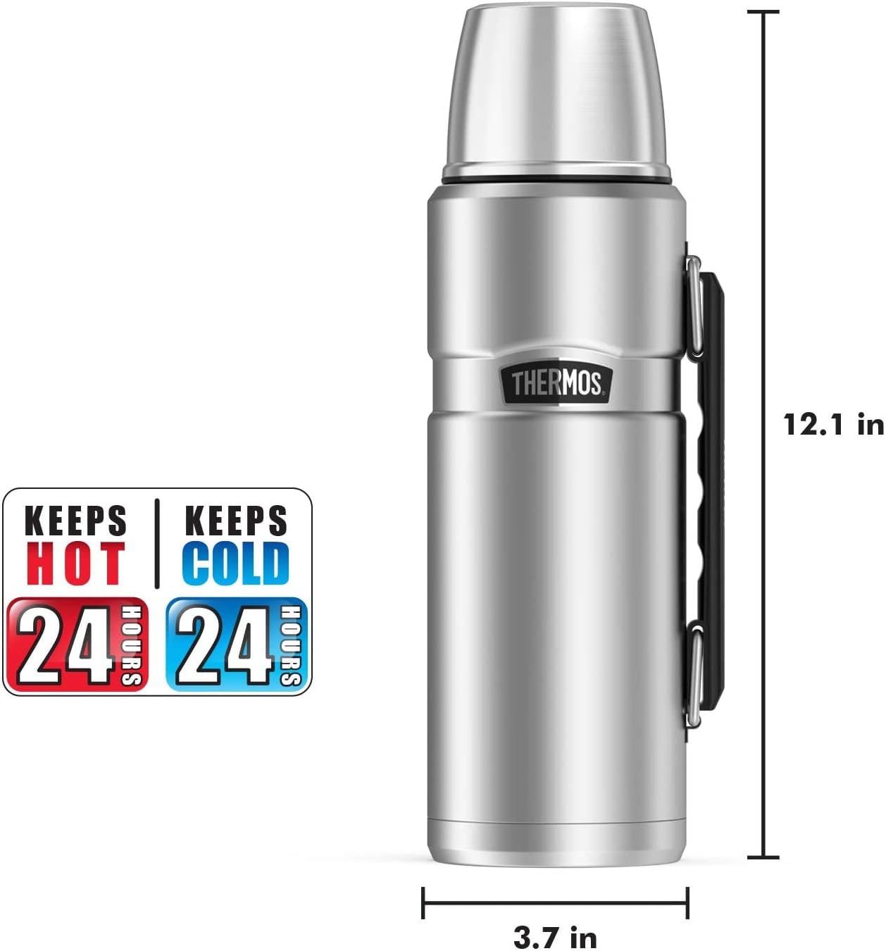 THERMOS Stainless King - Botella de bebida aislada al vacío, 40 onzas, azul medianoche - Image 8