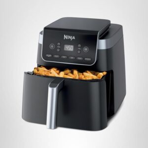 Ninja | Freidora de aire | Capacidad Pro XL de 6.5 QT, cabe 9 libras de alitas | 6 en 1 Máximo crujiente, freír al aire, asar, hornear, recalentar y deshidratar | Cesta antiadherente, bandeja para