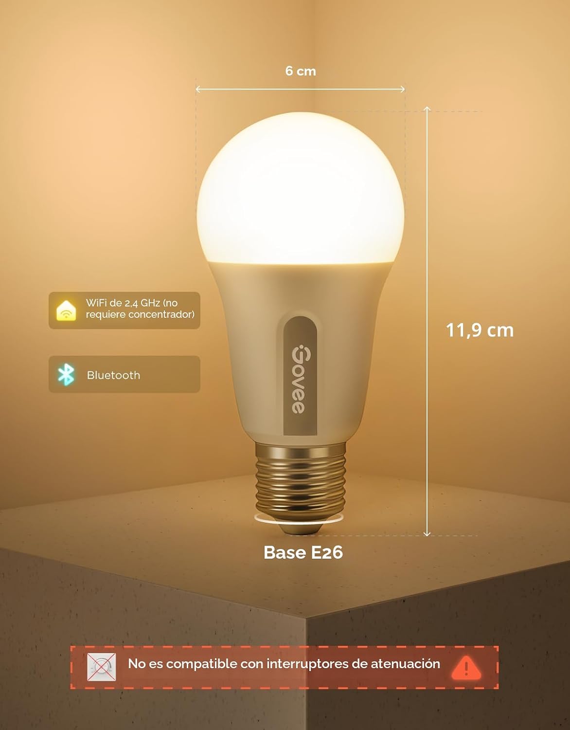 Govee 2 bombillas LED RGBWW inteligentes que cambian de color, 30 escenas dinámicas, sincronización musical, 16 millones de colores, con wifi y Bluetooth, compatibles con Alexa y Google Assistant - Image 9