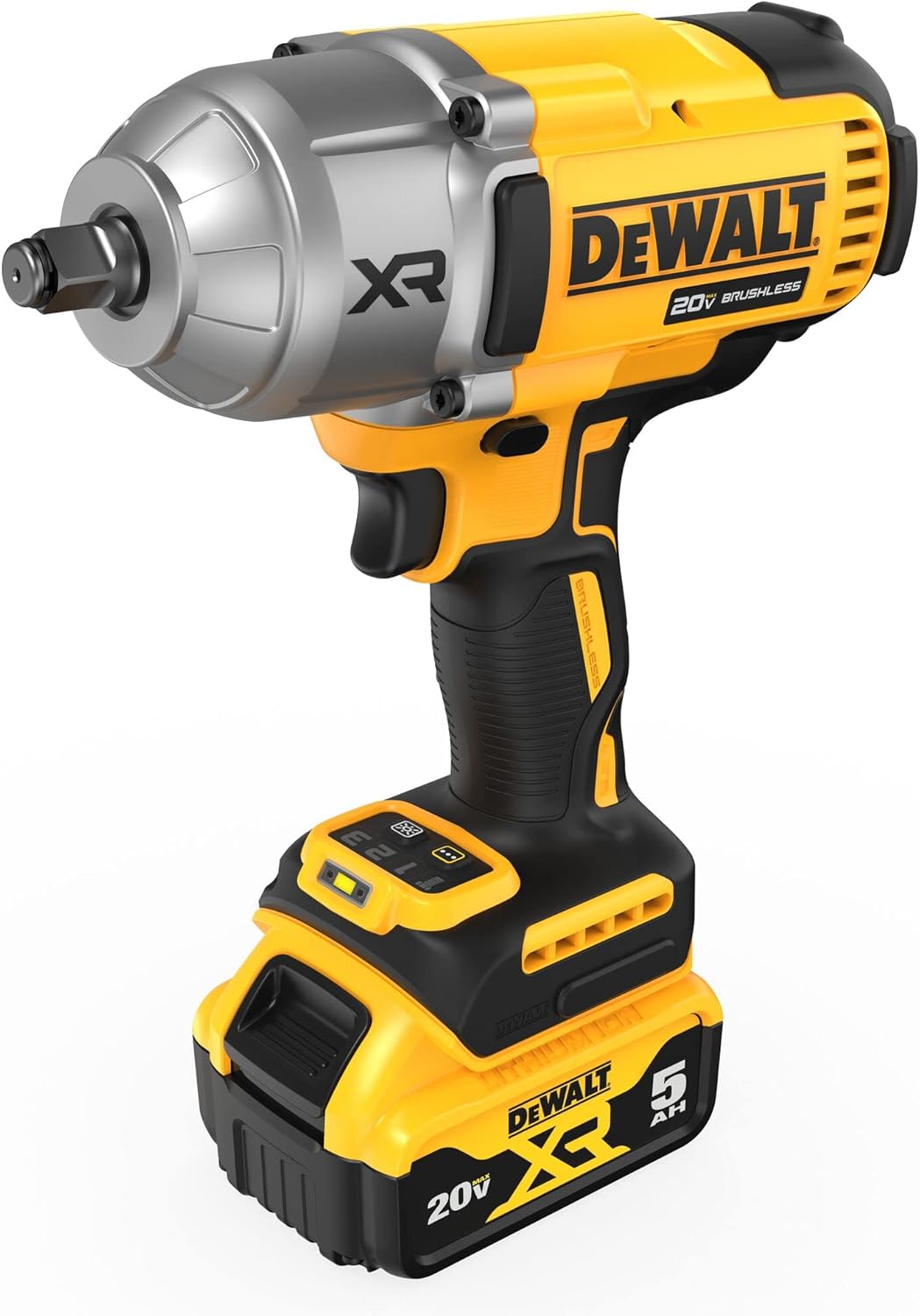 DEWALT Llave de impacto inalámbrica de 20 V MAX con yunque de anillo de cerdo, pistola de impacto de alto par 1/2 sin escobillas, velocidad de 4 modos, incluye batería, cargador y bolsa de kit - Image 9