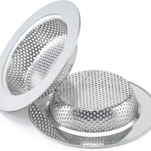 Honmein 2 Piezas Colador de Fregadero para la Mayoría de Cestas de Drenaje de Fregadero de Cocina, Diseño Seguro de Doble Capa Mejorado Colador de Fregadero de Cocina (Diámetro Exterior 4.5 Pulgadas)