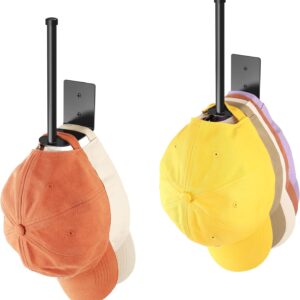 Durmmur Paquete de 2 Percheros para Gorras de Béisbol, Organizador de Sombreros de Acero Inoxidable para Gorra de Béisbol, Organizador de Almacenamiento de Sombreros, Colgador de Sombreros con