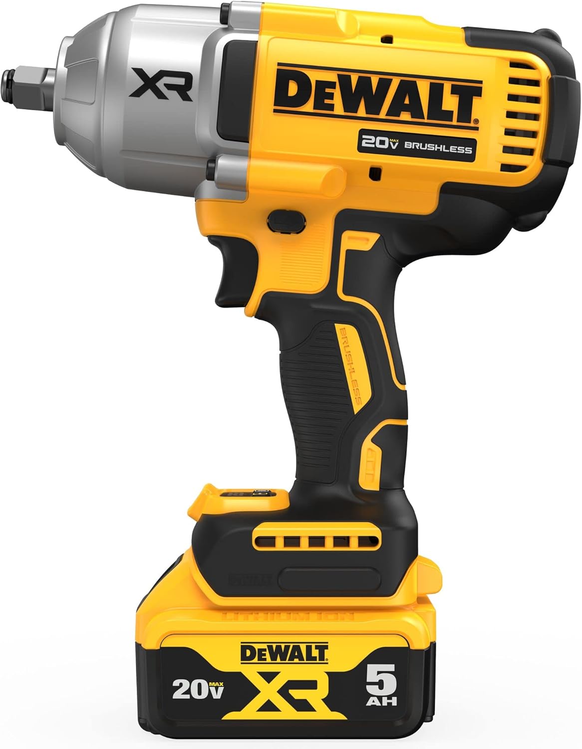 DEWALT Llave de impacto inalámbrica de 20 V MAX con yunque de anillo de cerdo, pistola de impacto de alto par 1/2 sin escobillas, velocidad de 4 modos, incluye batería, cargador y bolsa de kit - Image 8
