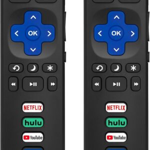Paquete de 2 controles remotos de repuesto solo para Roku TV, compatible con TCL Roku/Hisense Roku/Onn Roku/Sharp Roku/Element Roku/Westinghouse Roku/Philips Roku (no para Roku Stick and Box)