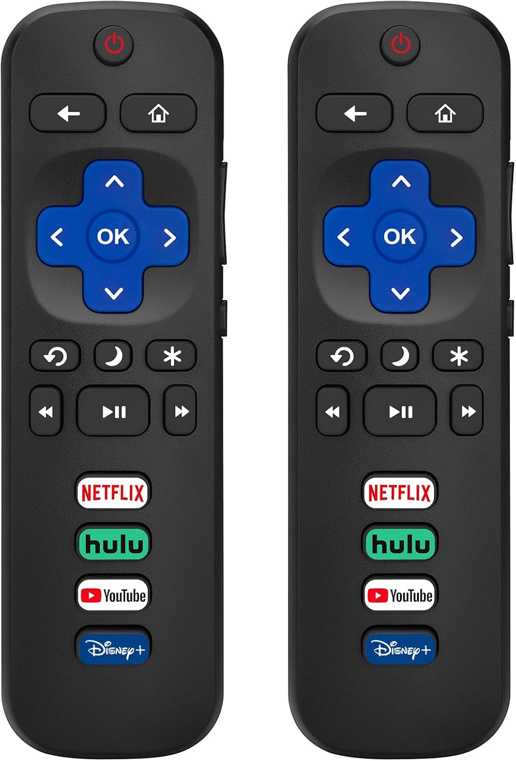 Paquete de 2 controles remotos de repuesto solo para Roku TV, compatible con TCL Roku/Hisense Roku/Onn Roku/Sharp Roku/Element Roku/Westinghouse Roku/Philips Roku (no para Roku Stick and Box)