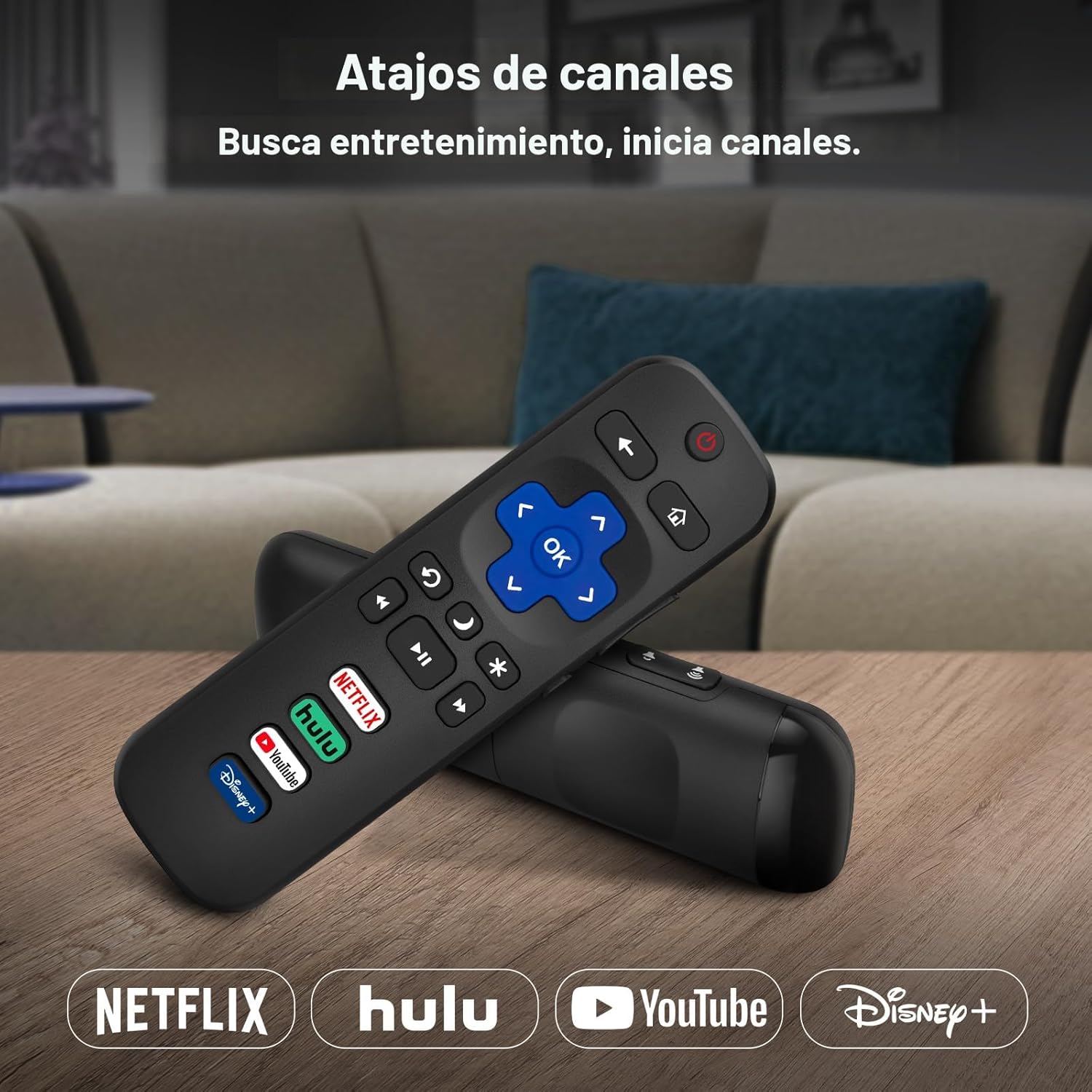 Paquete de 2 controles remotos de repuesto solo para Roku TV, compatible con TCL Roku/Hisense Roku/Onn Roku/Sharp Roku/Element Roku/Westinghouse Roku/Philips Roku (no para Roku Stick and Box) - Image 5
