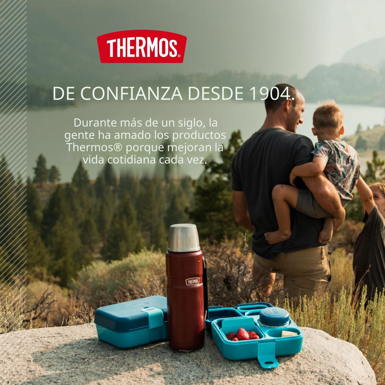 THERMOS Stainless King - Botella de bebida aislada al vacío, 40 onzas, azul medianoche - Image 2