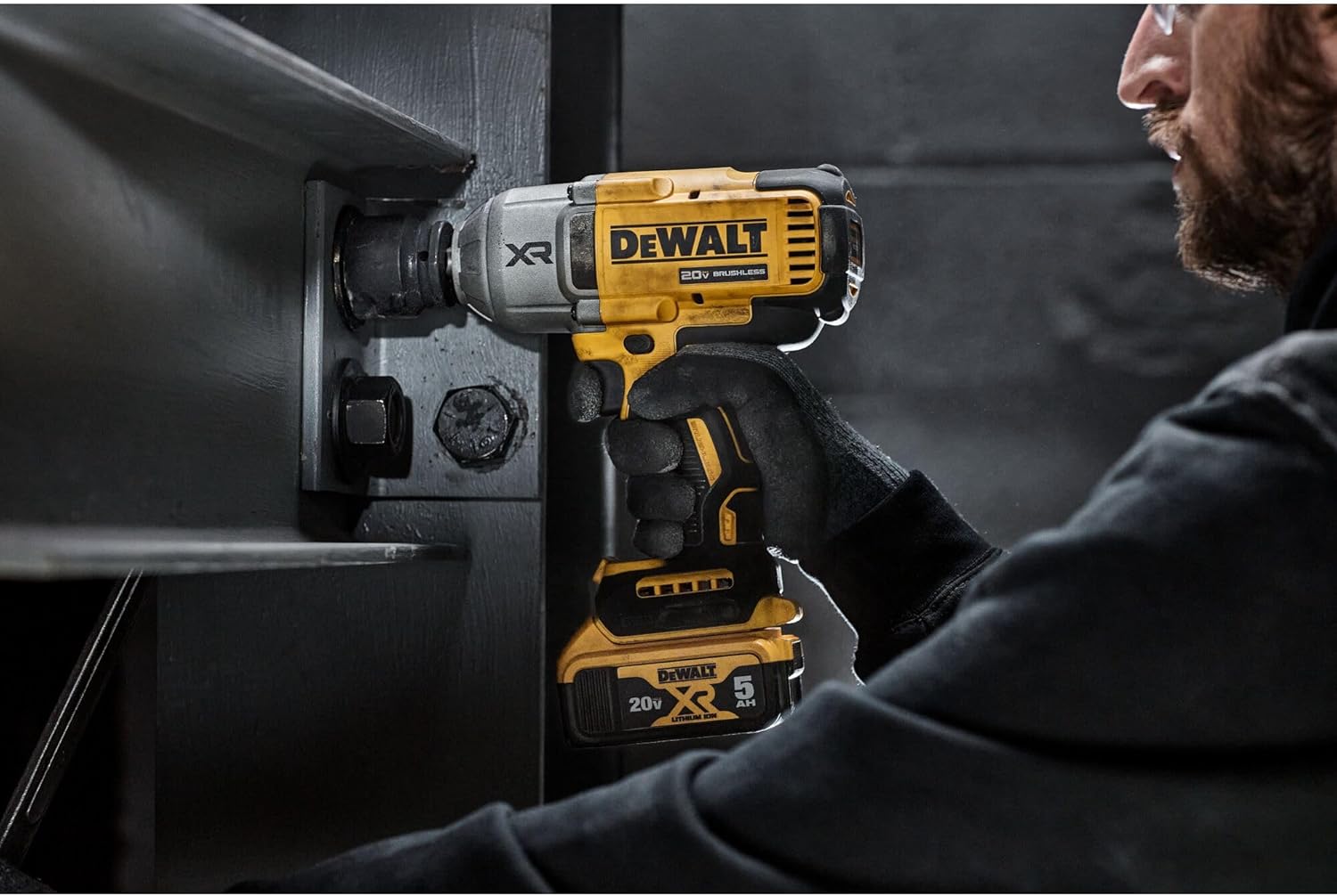 DEWALT Llave de impacto inalámbrica de 20 V MAX con yunque de anillo de cerdo, pistola de impacto de alto par 1/2 sin escobillas, velocidad de 4 modos, incluye batería, cargador y bolsa de kit - Image 6