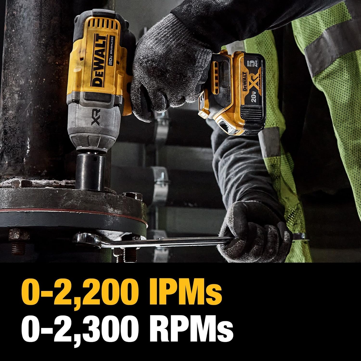 DEWALT Llave de impacto inalámbrica de 20 V MAX con yunque de anillo de cerdo, pistola de impacto de alto par 1/2 sin escobillas, velocidad de 4 modos, incluye batería, cargador y bolsa de kit - Image 5