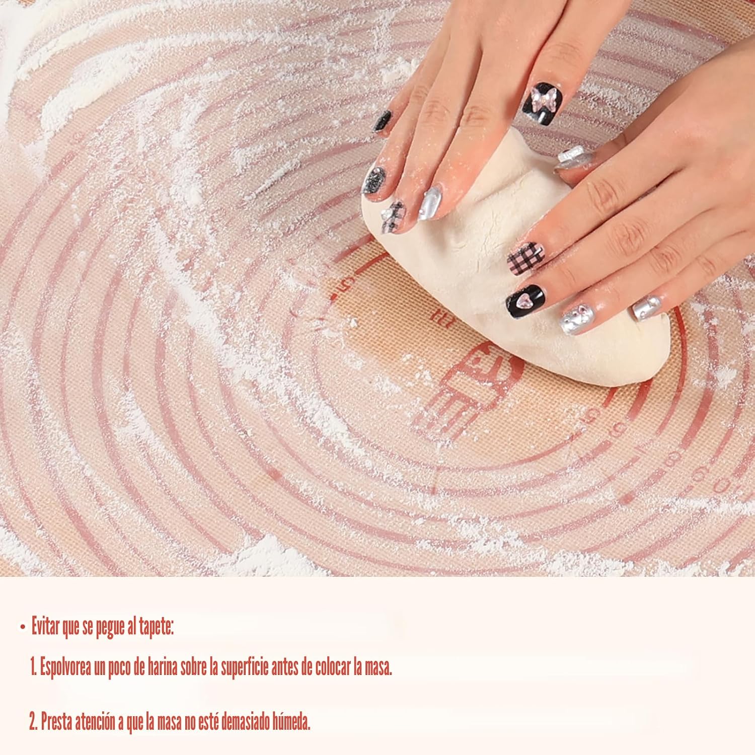 Tapete de Silicona Antideslizante para Pastelería Extra Grande con Medidas de 28'' por 20'' para Tapete de Horneado de Silicona, Mostrador, Enrollado de Masa, Forro de Horno, Fondant/Masa de Pastel de - Image 6