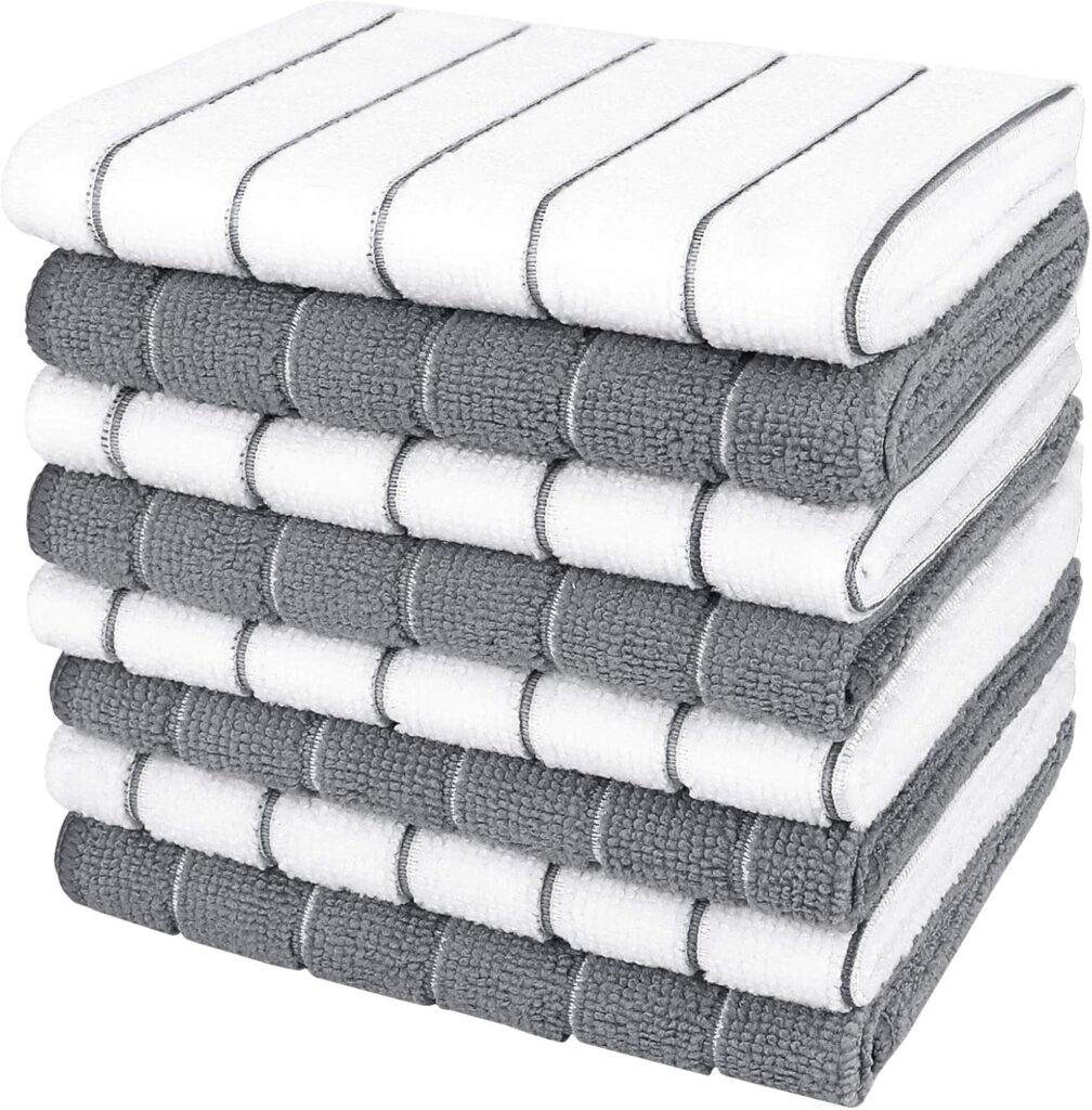 AIDEA Toallas de Cocina, Paño Absorbente para Platos de Cocina, Toallas de Cocina Suaves para el Hogar, Paños Multiusos para Limpieza y Secado del Hogar-8PK, 30.5cmx30.5cm