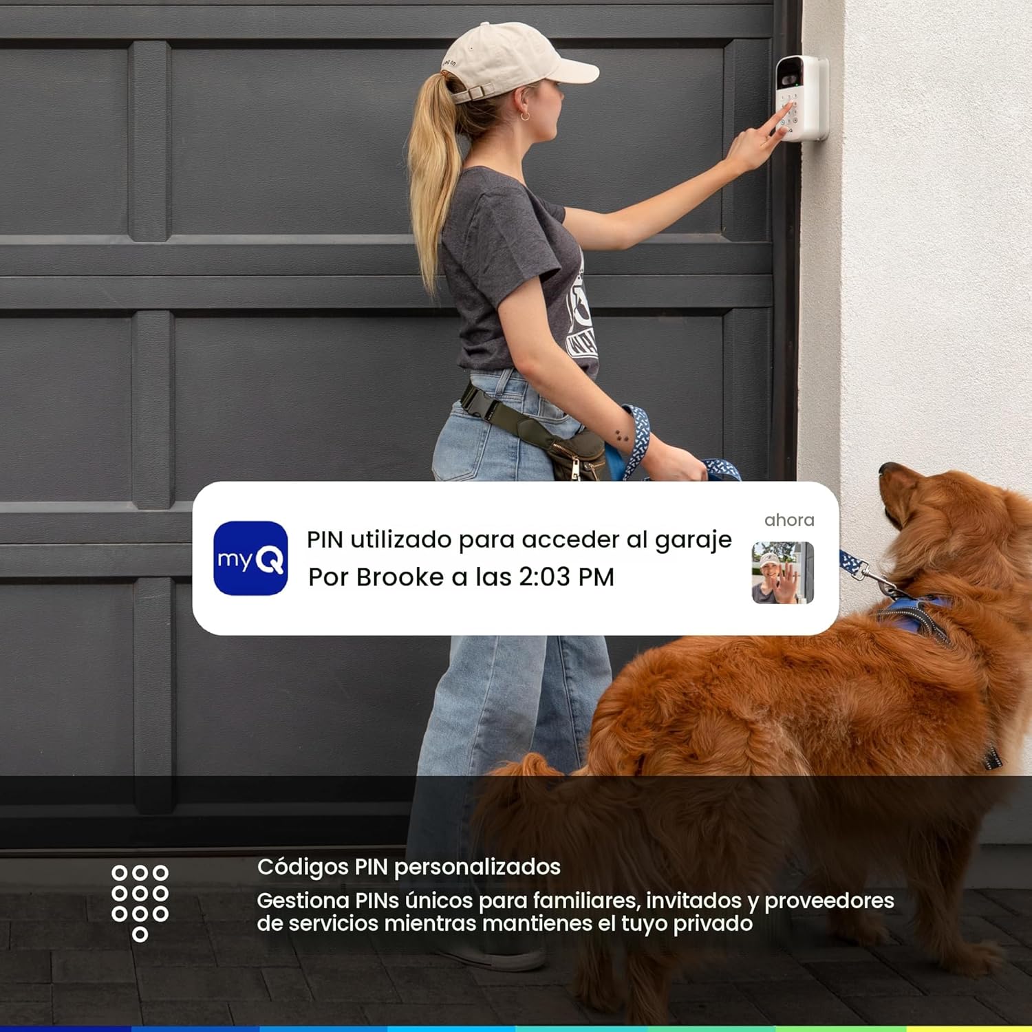 myQ - Teclado inteligente de video para puerta de garaje con cámara gran angular, códigos PIN personalizables y control de teléfono inteligente. Toma el control de tu acceso al garaje, funciona con - Image 4