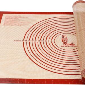 Tapete de Silicona Antideslizante para Pastelería Extra Grande con Medidas de 28'' por 20'' para Tapete de Horneado de Silicona, Mostrador, Enrollado de Masa, Forro de Horno, Fondant/Masa de Pastel de