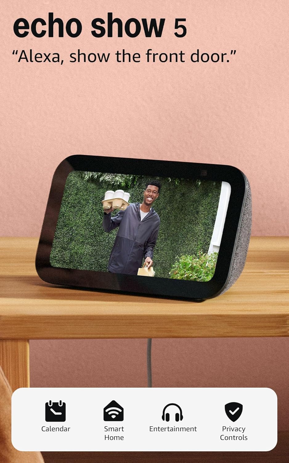 Amazon Echo Show 5 (modelo más reciente), Pantalla inteligente con 2x bajo y sonido claro, Carbón - Image 7