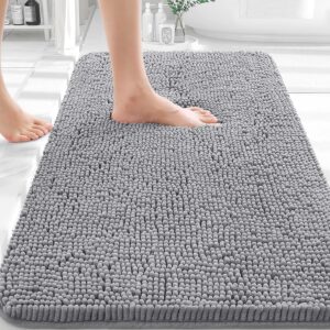 OLANLY Alfombras de Baño 30x20, Alfombras de Baño Extra Suaves y Absorbentes de Chenilla, Parte Posterior de Goma de Secado Rápido, Alfombras de Baño Lavables a Máquina para Piso de Baño, Tina y Ducha